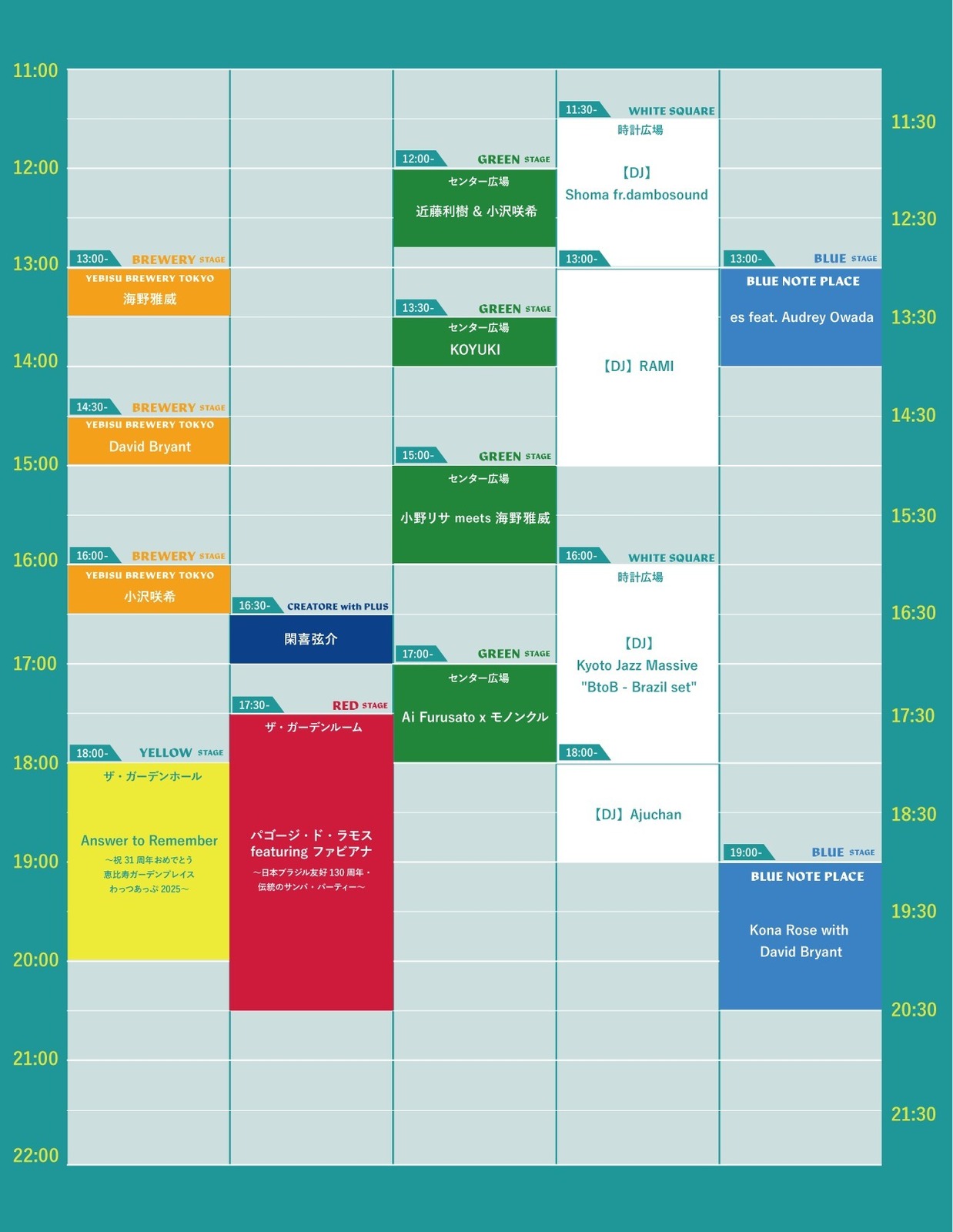 5月18日(日) タイムテーブル