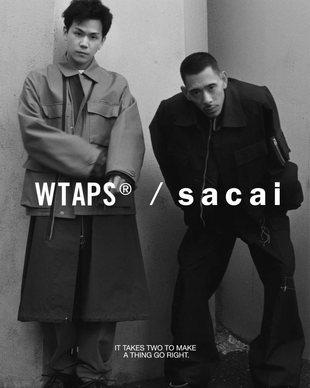 sacaiとダブルタップスのコラボウェア、バックサテンの