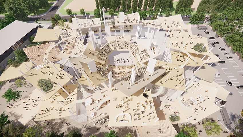 藤本壮介 《国際センター駅北地区複合施設(仮称、仙台)》 2031年竣工予定 宮城
© Sou Fujimoto Architects