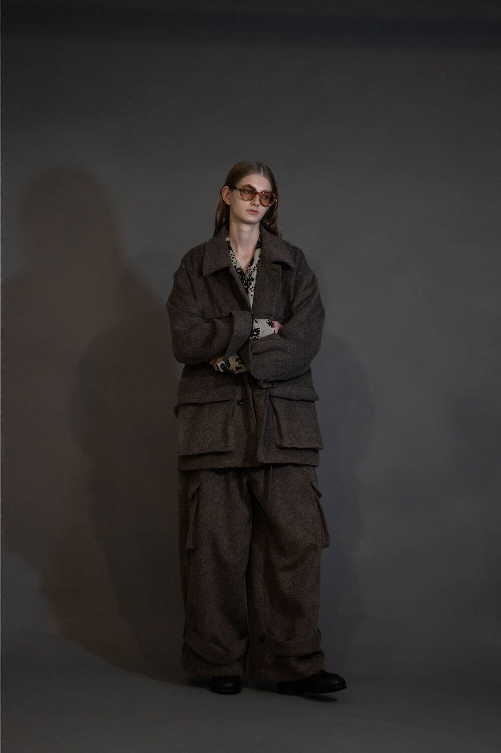 my beautiful landlet】 30/7 TIGHT TENION FLEECY FABRIC ZIP