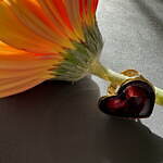 セシル・エ・ジャンヌ“ハート型”ジュエリー、ヴィンテージガラスのイヤリング＆エナメルのリング｜写真6