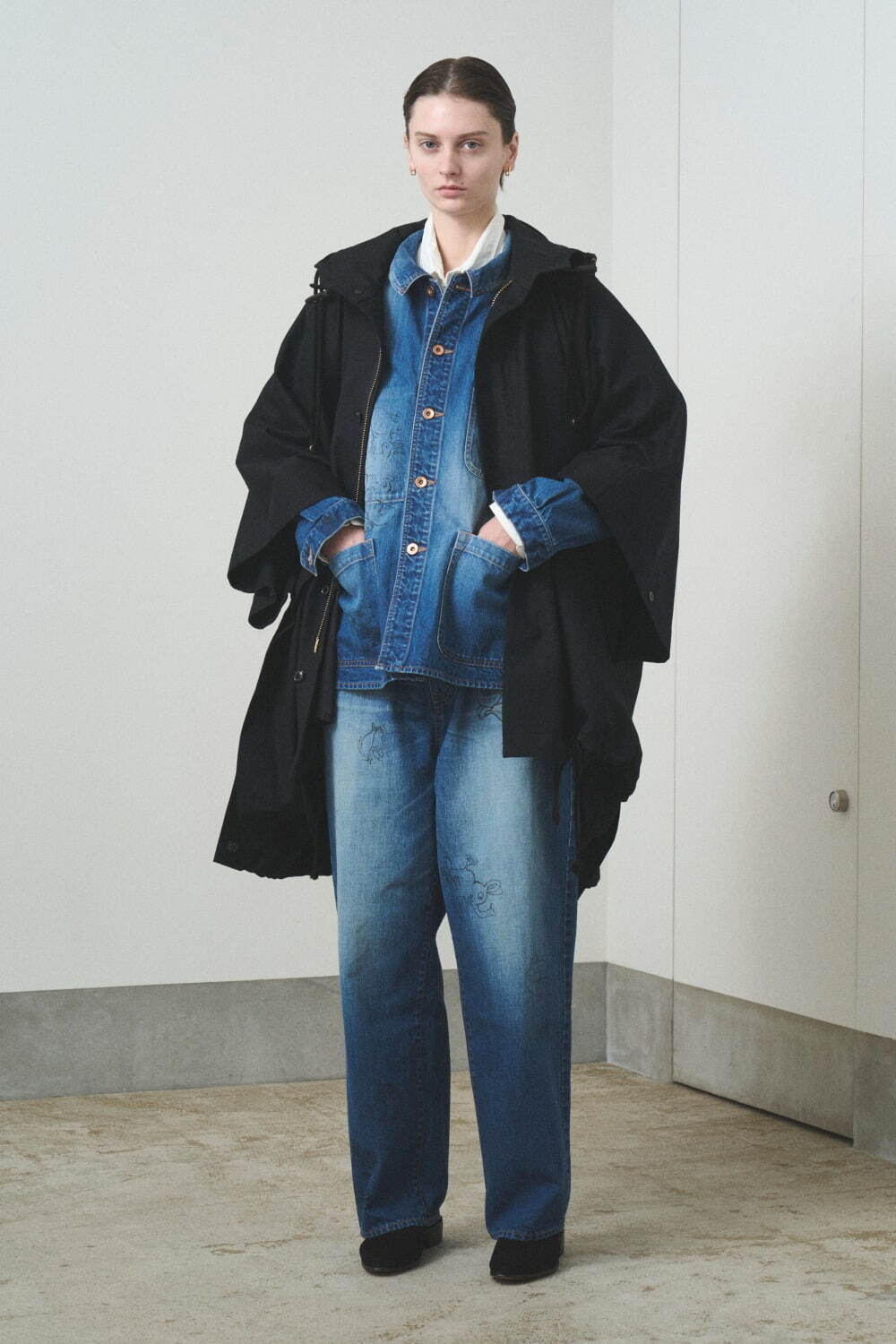 トローヴ×河原シンスケ、和風タッチの“うさぎプリント”デニムジャケット＆パンツ｜写真13