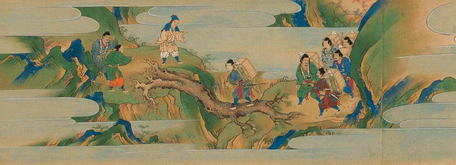 重要文化財 狩野元信 《酒伝童子絵巻》(部分) 三巻のうち上巻
大永2年(1522年) サントリー美術館 ［通期展示］