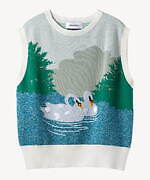 ミュベール25年春夏、“白鳥”フォルムのバッグ＆湖畔に浮かぶスワンのジャカードニットベスト｜写真8