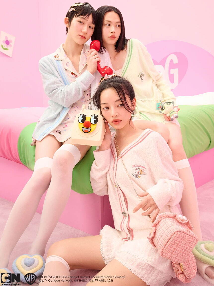 SNIDEL HOME　パワーパフガールズ　 ルームウェア セット Amazon | スナイデルホーム パワーパフ ガールズ パイルオーバー