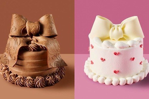 “大きなリボン”バレンタイン限定ケーキ、たっぷり苺のチョコケーキなどアトリエ アニバーサリーから