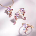 天然石ジュエリー「ビズー」の桜色アクセサリー、“宝石の花束”風リングやしだれ桜着想ピアスなど｜写真10