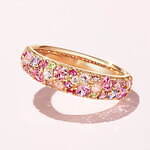 天然石ジュエリー「ビズー」の桜色アクセサリー、“宝石の花束”風リングやしだれ桜着想ピアスなど｜写真7