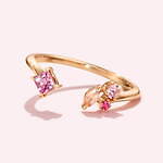 天然石ジュエリー「ビズー」の桜色アクセサリー、“宝石の花束”風リングやしだれ桜着想ピアスなど｜写真1