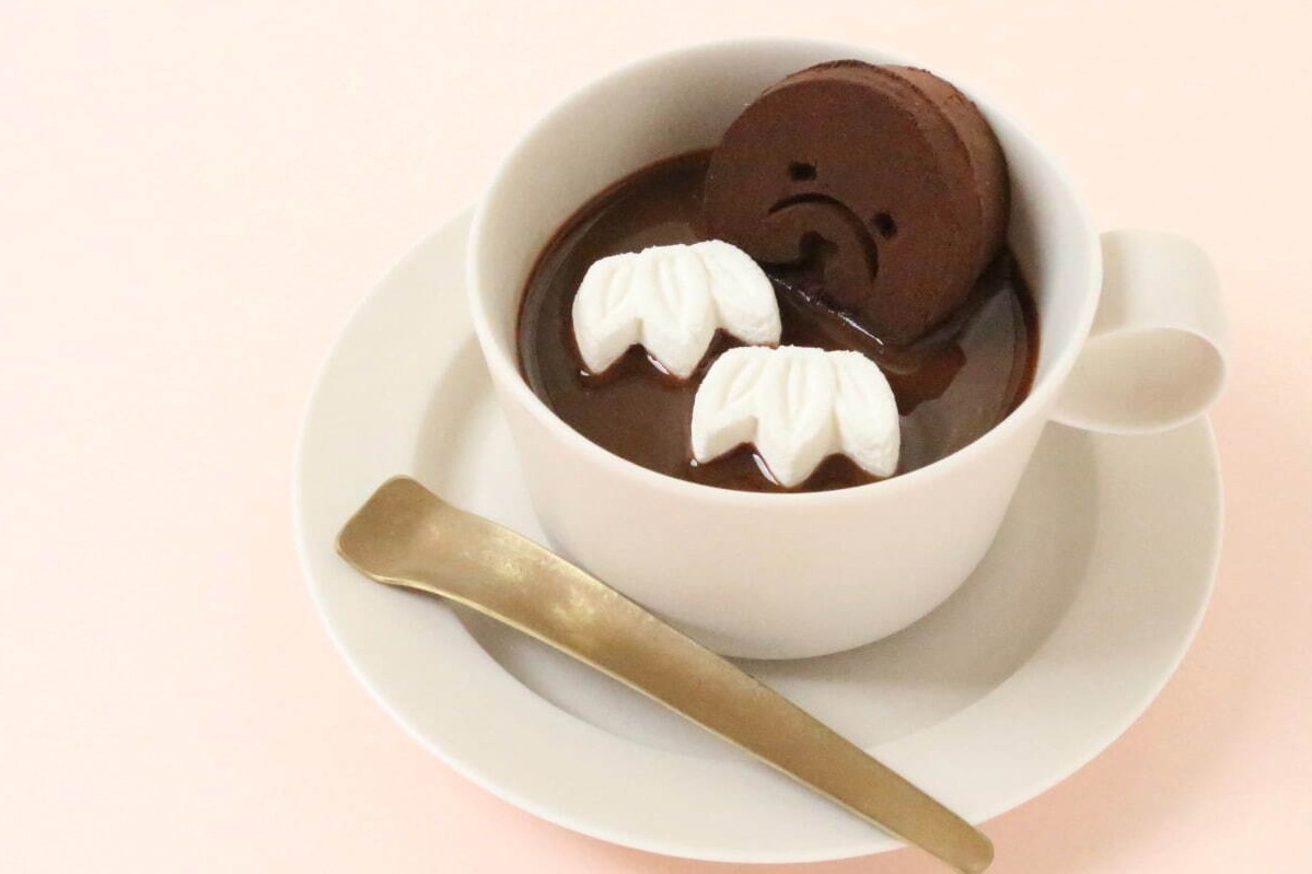 バレンタイン｜老舗和菓子・亀屋良長“お湯を注ぐだけ”で簡単ホットココア「にっこり犬型」干菓子、バレンタイン限定品