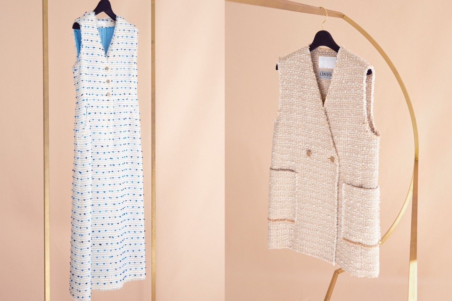 “ブルーベリーのポンポン”を配したツイードドレスなどフルーツ着想ウェア、トゥモローランドで