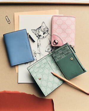 NEW $200 GUCCI Whimsy DERPY CAT GG Supreme Coated Canvas