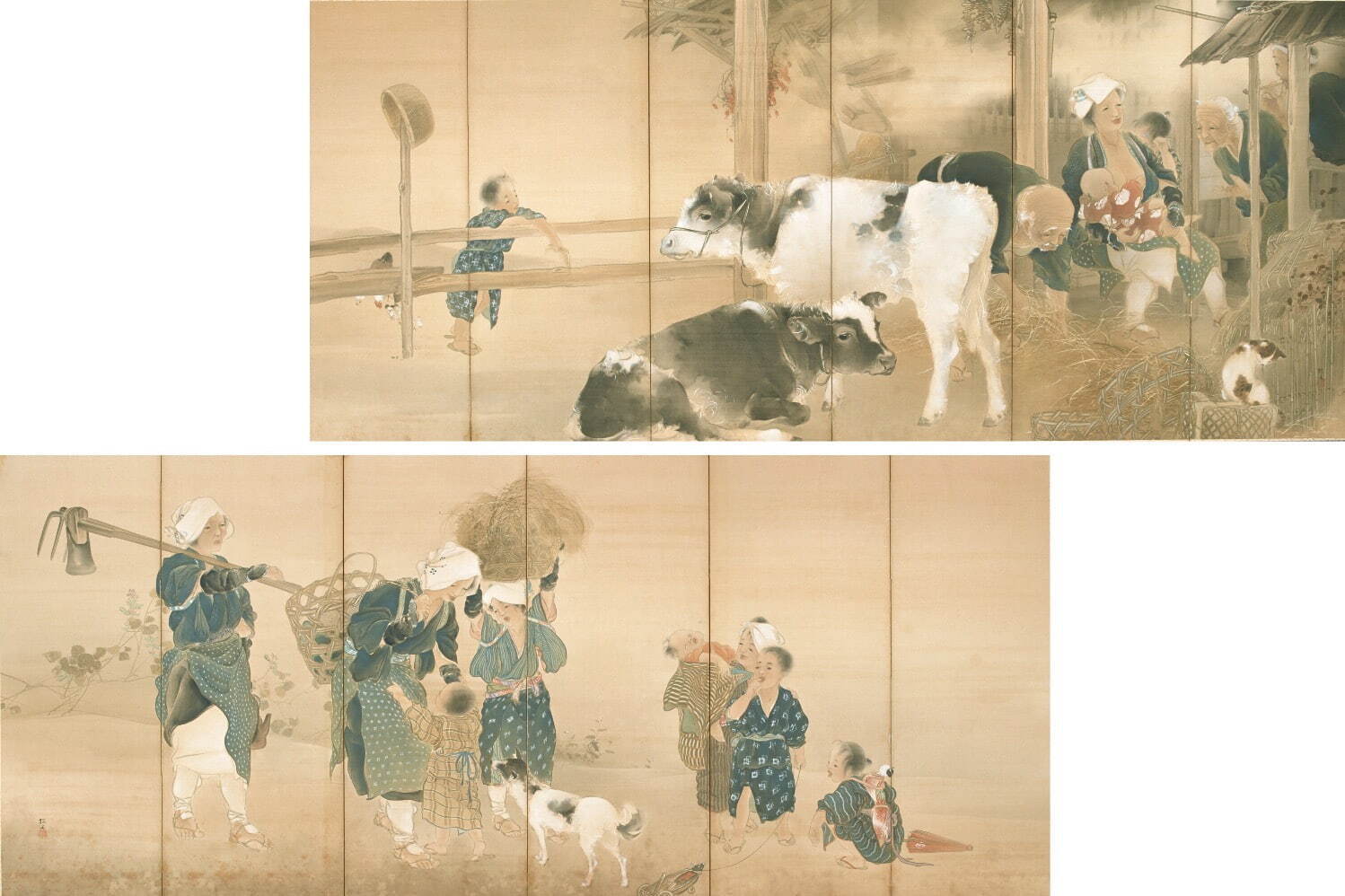 木島櫻谷 《和楽》 明治42年(1909年) 京都市美術館蔵 ［福田美術館・通期展示］