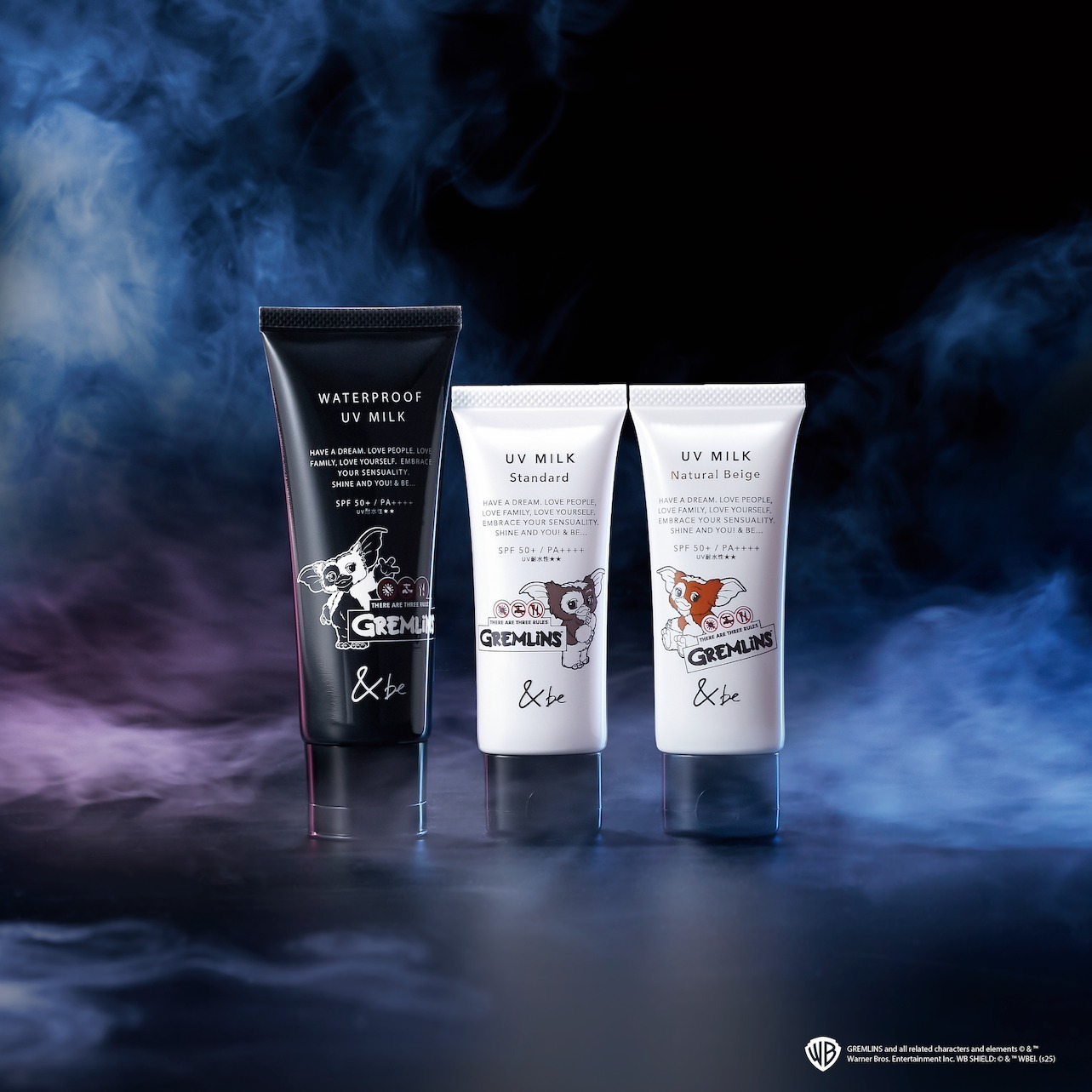 (左から)「アンドビー ウォータープルーフUVミルク」SPF50+・PA ++++ 60g 2,420円＜数量限定品＞
「アンドビー UVミルク」SPF50+・PA ++++ 30g 全2色 各1,760円＜数量限定品＞