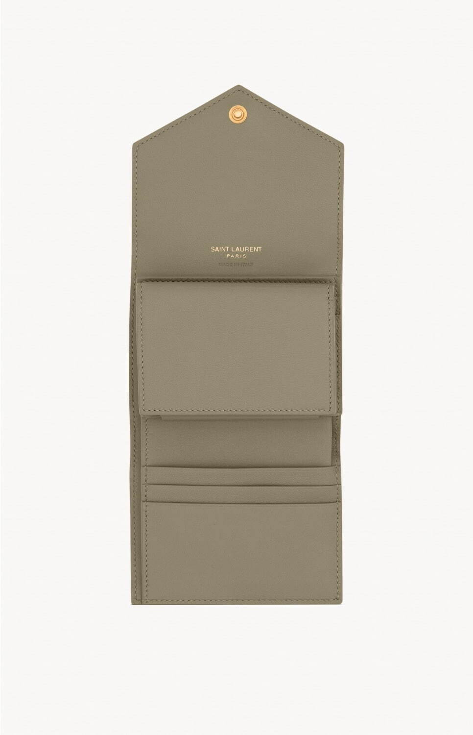 サンローラン“くすみグリーン”のウィメンズ財布、キルティング サンローラン“くすみグリーン”のウィメンズ財布、キルティング