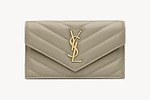 サンローラン“くすみグリーン”のウィメンズ財布、キルティングレザーにYSLロゴ光るミニ財布など｜写真1