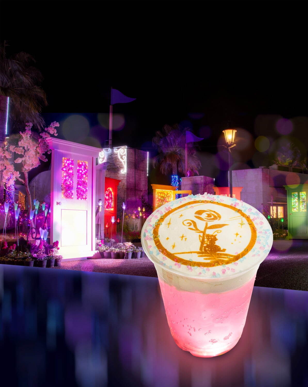大阪ひらかたパークのイルミネーション「光の遊園地」が桜色に！ピンクに輝くツリー＆夜桜ライトアップ｜写真7
