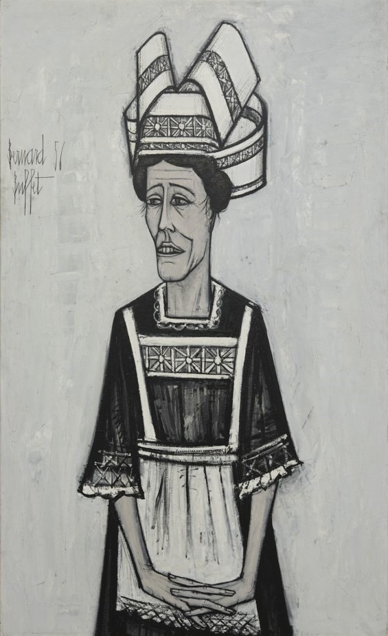 ベルナール・ビュフェ 《ブルターニュの女》 1956年 油彩