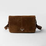 プラダ“ブラウンスエード”のメンズバッグ、ストラップ付きトート