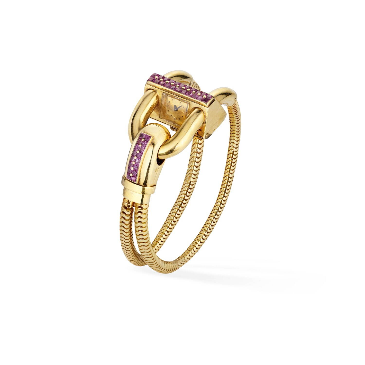 《カデナ リストウォッチ》 1943年 イエローゴールド、ルビー
ヴァン クリーフ＆アーペル コレクション © Van Cleef & Arpels
