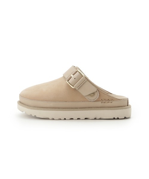 UGG / スナイデルの厚底サンダル、“淡いベージュ”のスエード