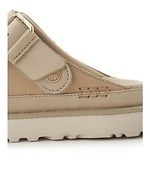 UGG / スナイデルの厚底サンダル、“淡いベージュ”のスエードアッパー×レザーヒールストラップ｜写真6