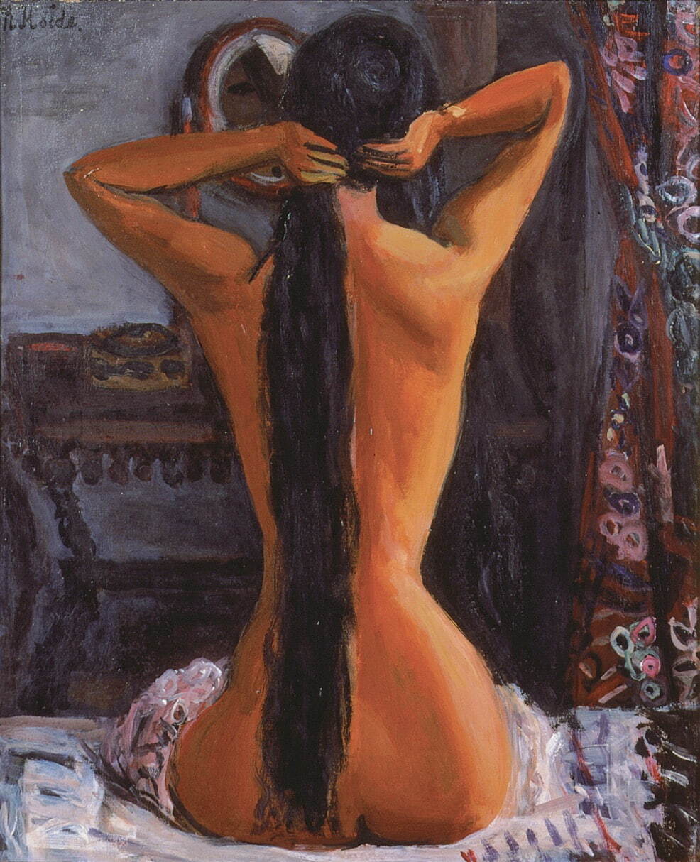 小出楢重 《裸女結髪》 昭和2年(1927年) 京都国立近代美術館