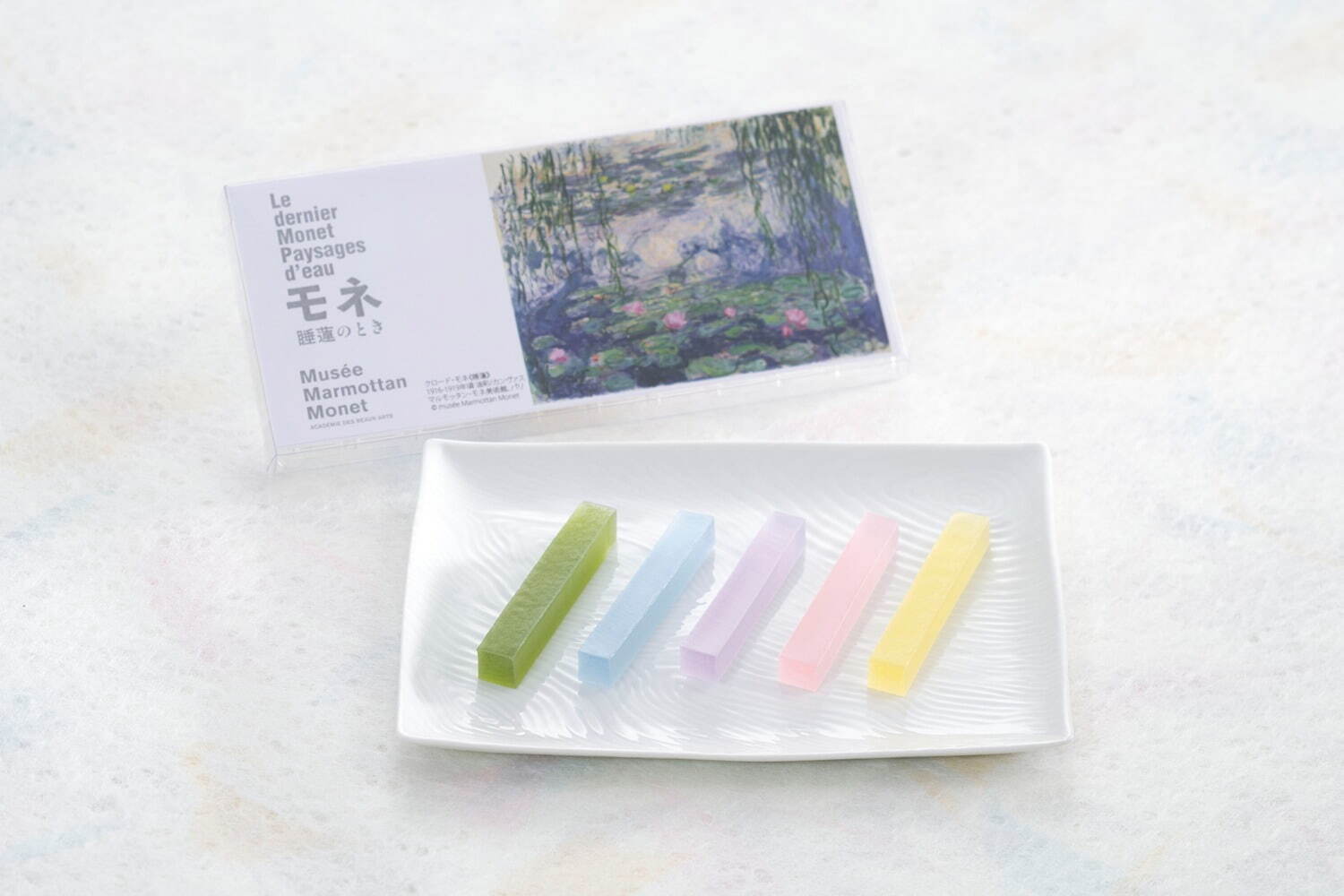 鶴屋吉信からモネ《睡蓮》着想のパステルカラー琥珀糖、京都市京セラ美術館限定で｜写真2