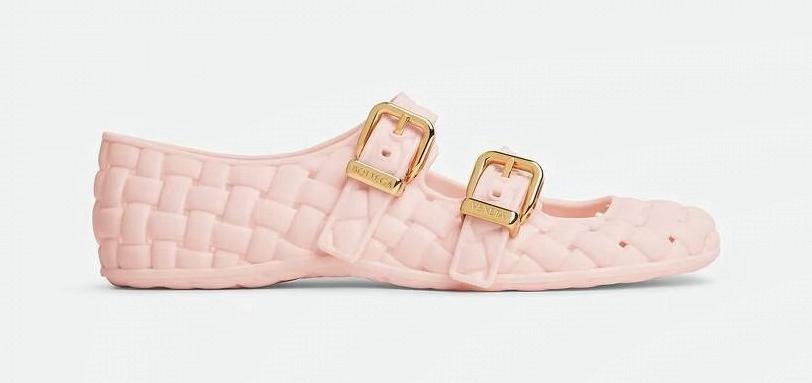 BOTTEGA VENETA エイミー メリージェーン バレリーナ ピンク ボッテガ・ヴェネタのレザーシューズ、パステル色メリージェーン