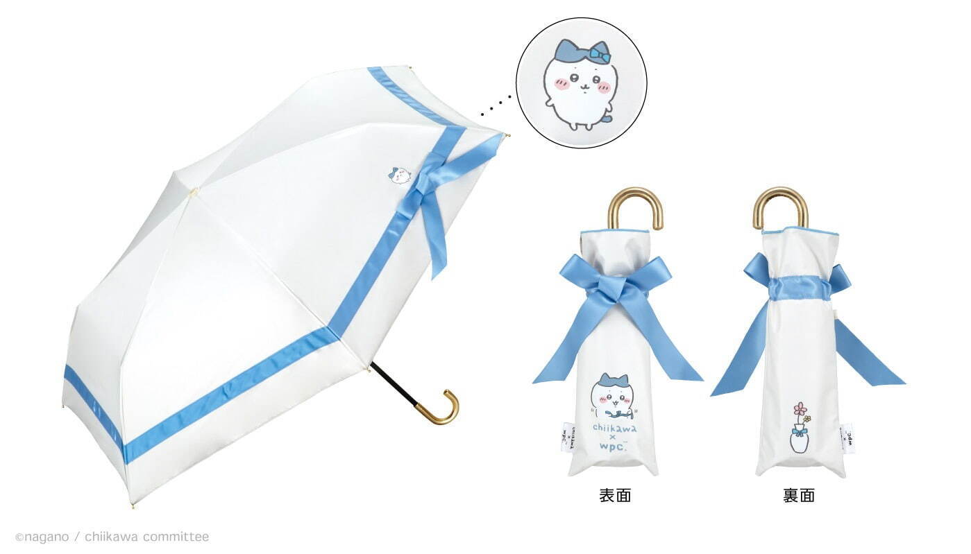 ちいかわ×Wpc.“お花見楽しむハチワレやうさぎたち”のビニール傘＆日傘、花びら舞う総柄で｜写真15