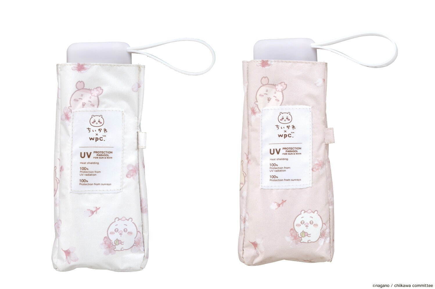 ちいかわ×Wpc.“お花見楽しむハチワレやうさぎたち”のビニール傘＆日傘、花びら舞う総柄で｜写真4
