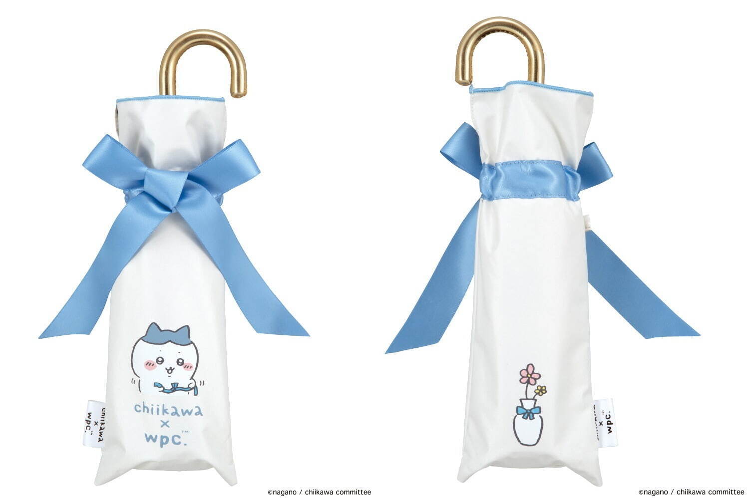 ちいかわ×Wpc.“お花見楽しむハチワレやうさぎたち”のビニール傘＆日傘、花びら舞う総柄で｜写真6