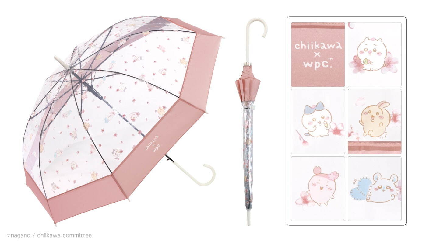 ちいかわ×Wpc.“お花見楽しむハチワレやうさぎたち”のビニール傘＆日傘、花びら舞う総柄で｜写真14