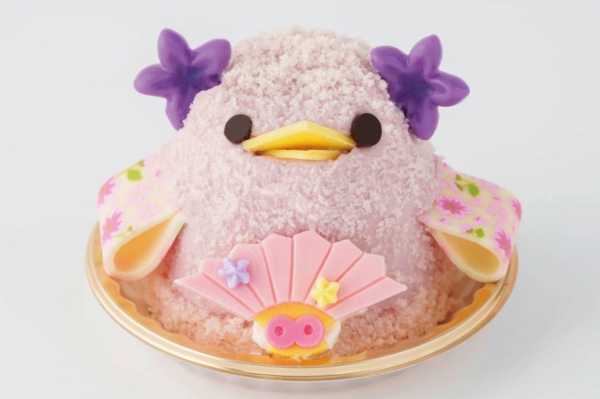 ぴよりん｜ひよこ型スイーツ「姫君ぴよりん」徳川美術館とコラボ、紫の花飾りや扇子で"千代姫”をイメージ