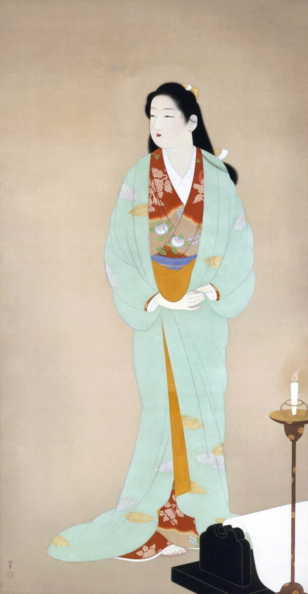 上村松園 《砧》 昭和13年(1938年) 絹本・彩色 山種美術館