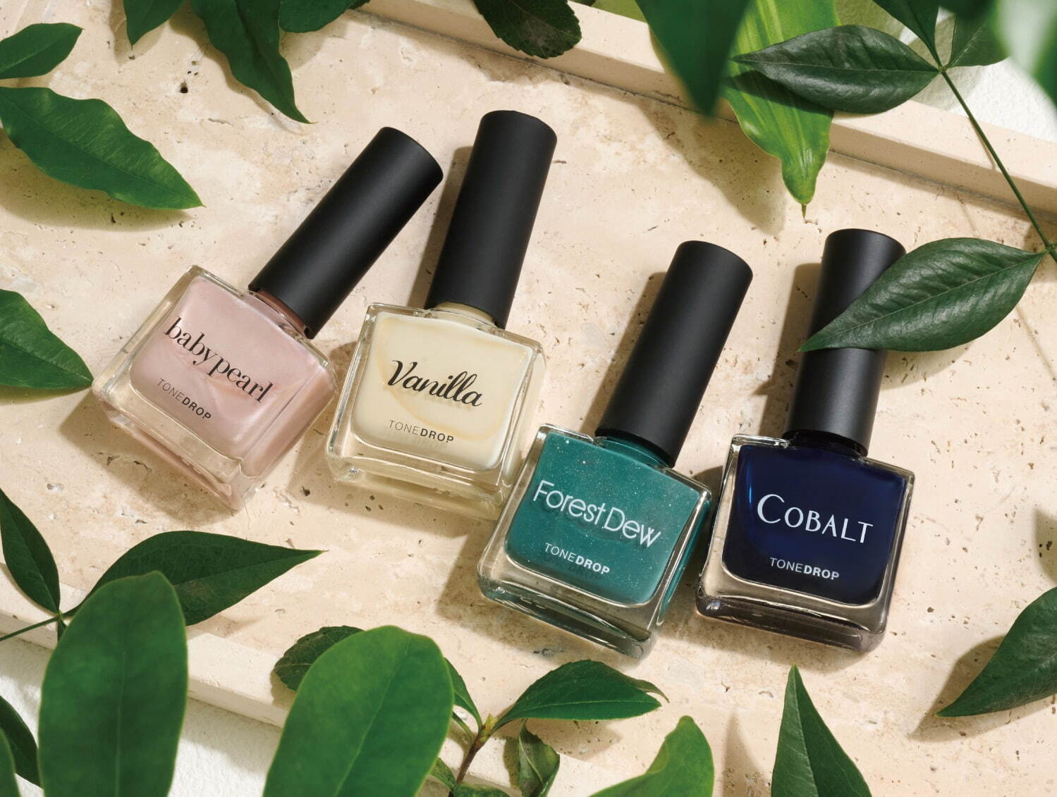 左から)トーンドロップ ネイルポリッシュ 10mL 049,050,051,052 各1,650円＜新色＞