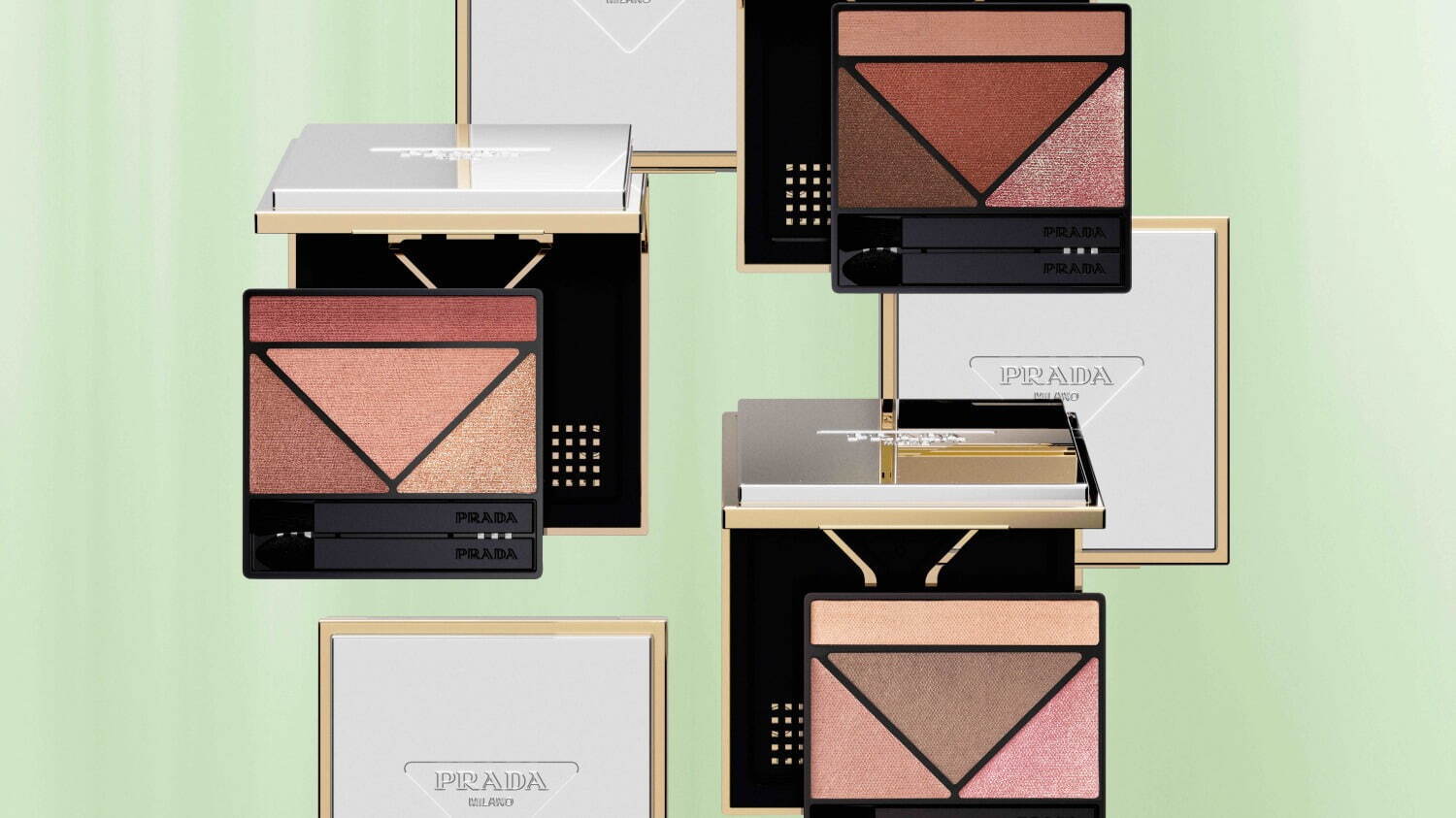 プラダ ビューティ25年夏コスメ、“花”着想ヌーディカラーの4色アイパレ＆自由自在マルチアイライナー｜写真1