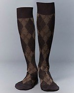 M A S U×タビオメン“天使が潜む”アーガイル柄ハイソックス、レモンやブラックの全3色｜写真2