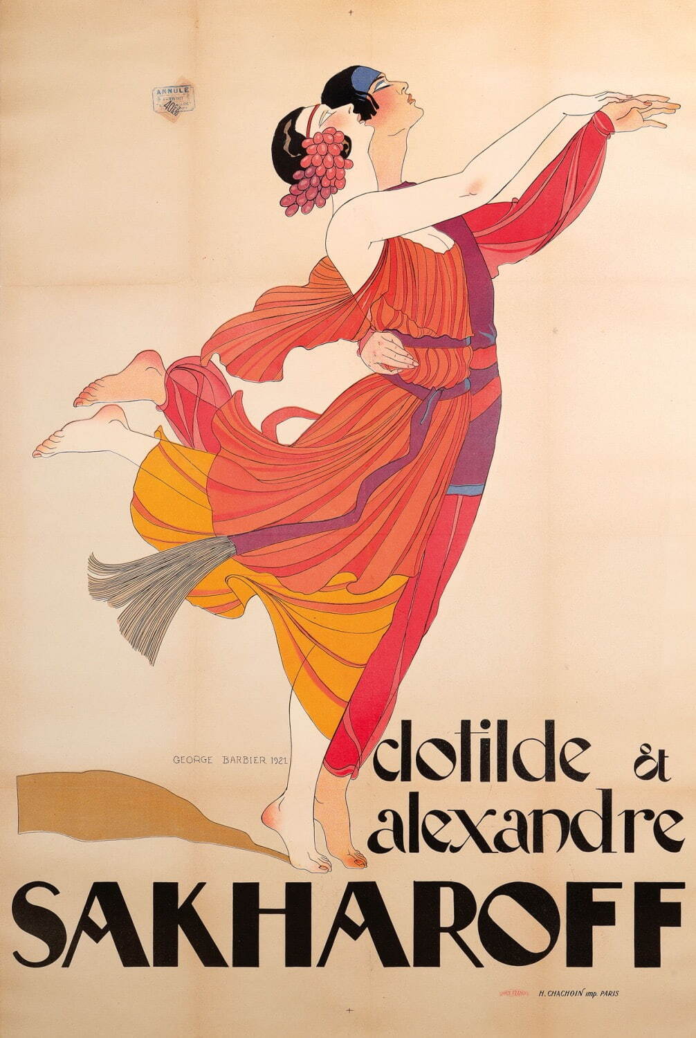 ジョルジュ・バルビエ 《クロティルド&アレクサンドル・サカロフ》 1921年
鹿島茂コレクション(練馬区立美術館寄託) ©NOEMA Inc. Japan