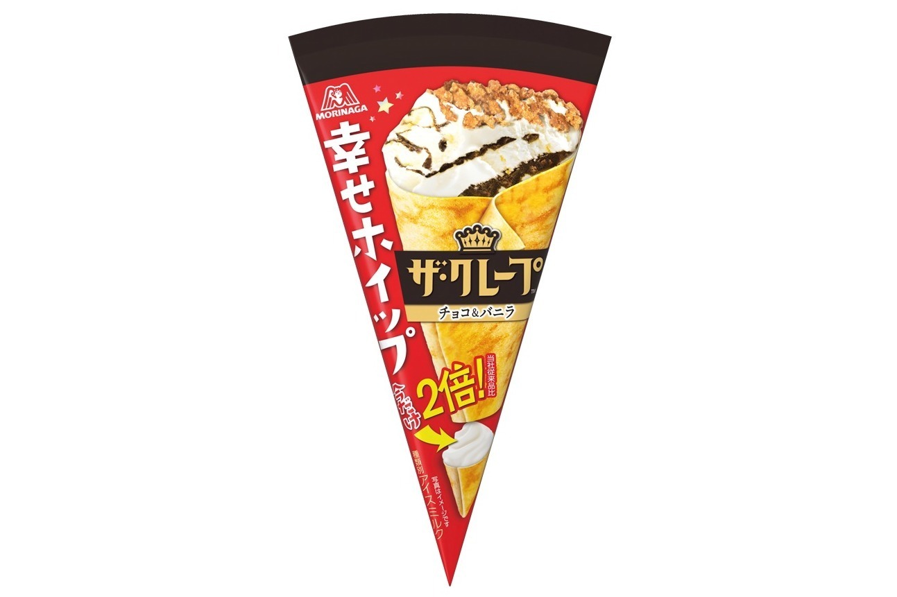 バニラ｜クレープアイス「ザ・クレープ＜チョコ＆バニラ＞」ホイップクリームが2倍に！