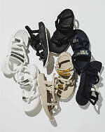 アンダーカバー×ノンネイティブ、スタッズ付きロープサンダル＆染色リネンのイージーパンツ｜写真1