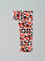 132 5. イッセイ ミヤケ、連続する四角柱を積み上げた“幾何学柄”の立体ワンピース＆トップ｜写真2