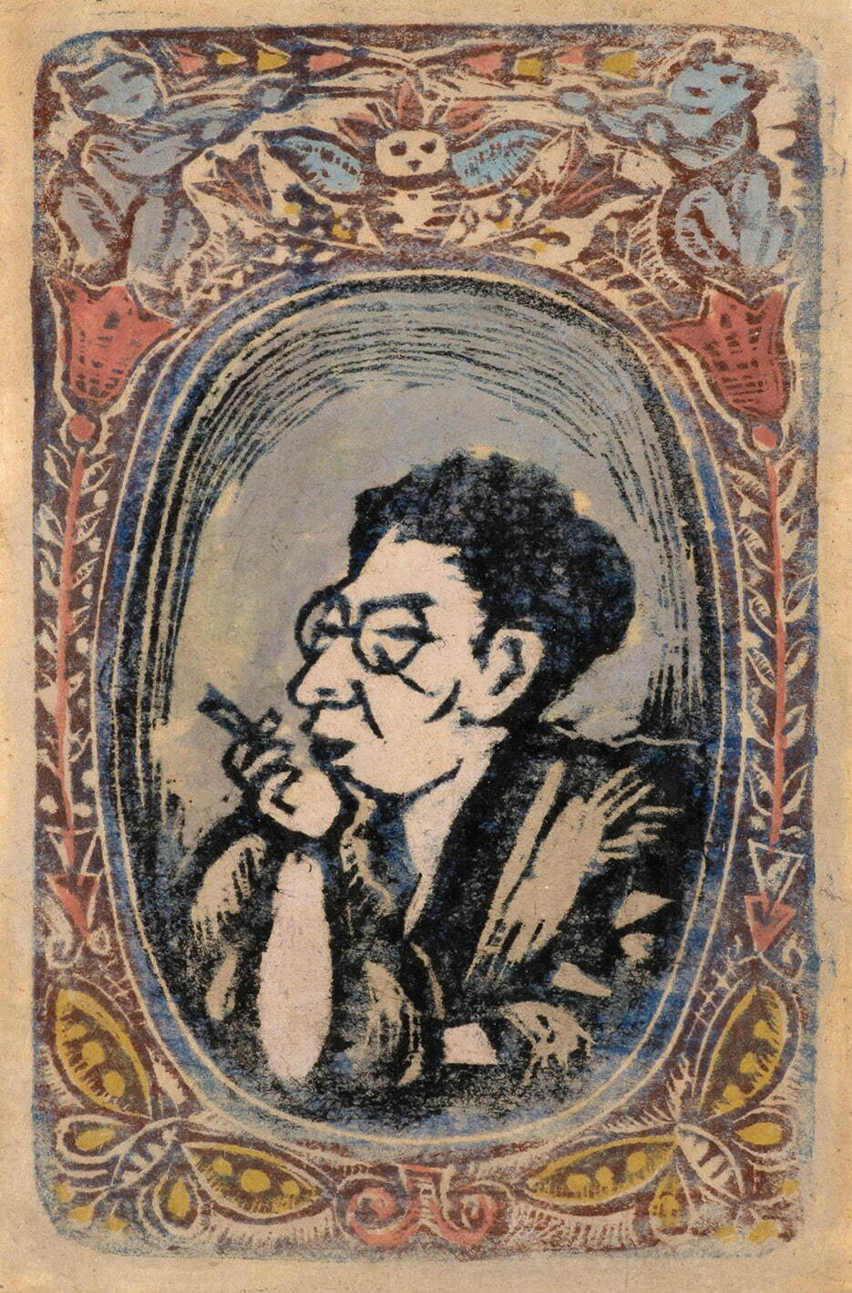 谷中安規 《文豪 佐藤春夫》 制作年不詳
木版、紙 和歌山県立近代美術館蔵