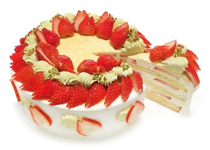 「ー葉桜ー いちごとピスタチオクリームのミルクレープ」1,600円/1ピース