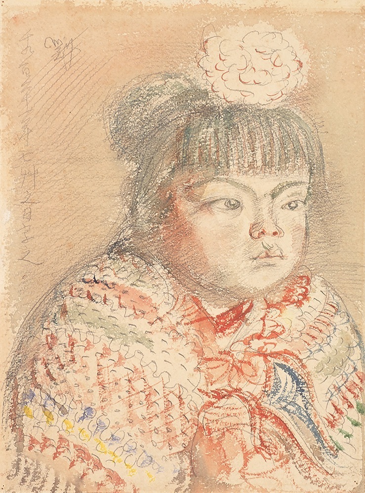 岸田劉生 《村娘》 大正10年(1921年) 鉛筆、水彩絵具、紙 神奈川県立近代美術館蔵