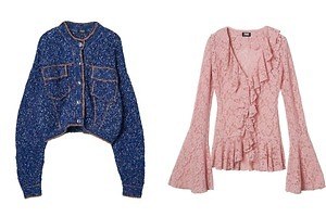 パメオポーズ25年春ウェア、“デニム風”ニットジャケット＆たっぷりフリルのレースブラウス