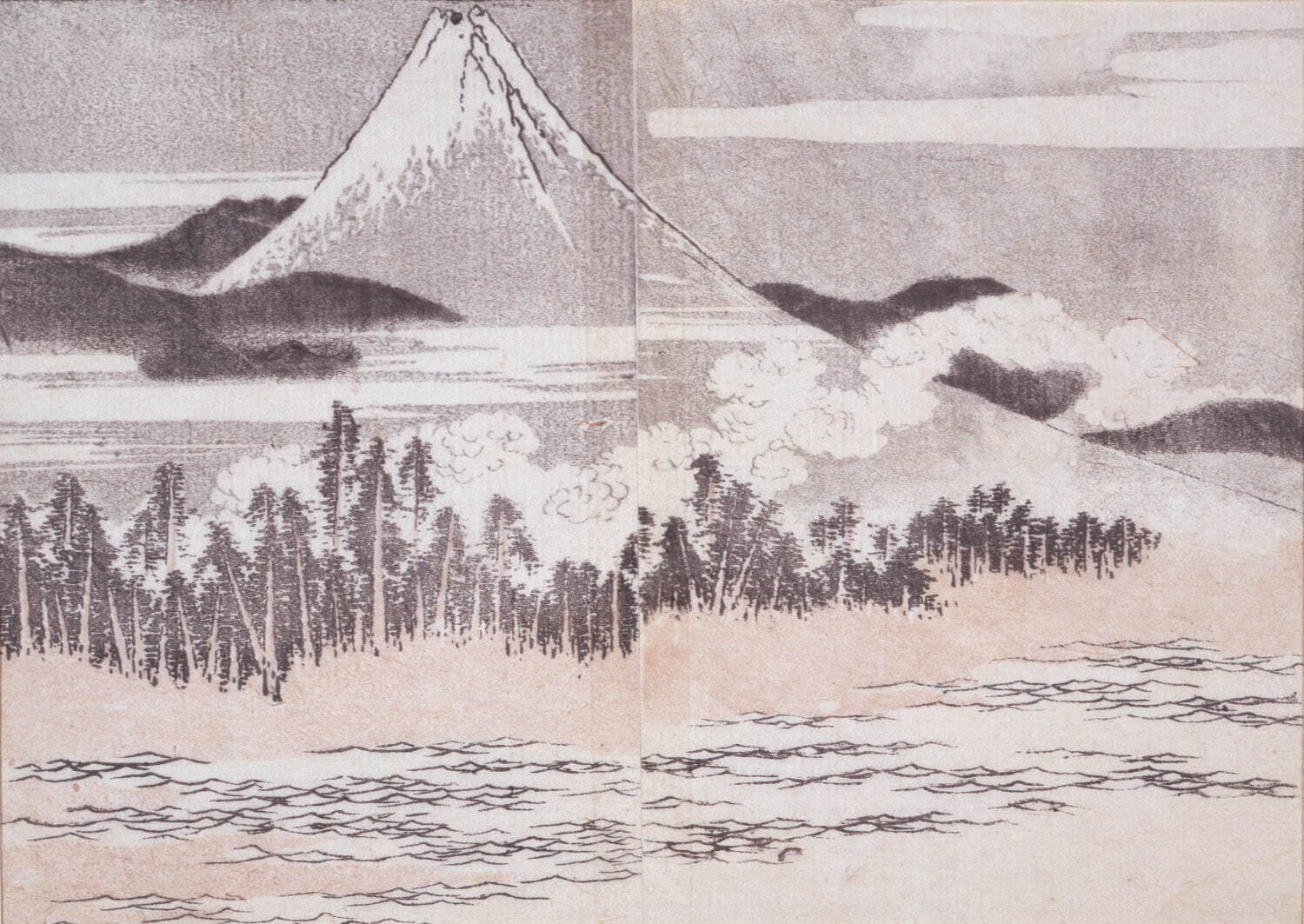 葛飾北斎 『北斎漫画』 《富士と三保の松原》五編