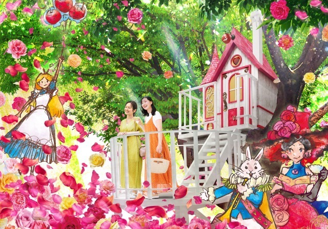 京成バラ園“1万株の薔薇”楽しむ春イベント、スイレンの池を一望する城「ツリーキャッスル」誕生｜写真2