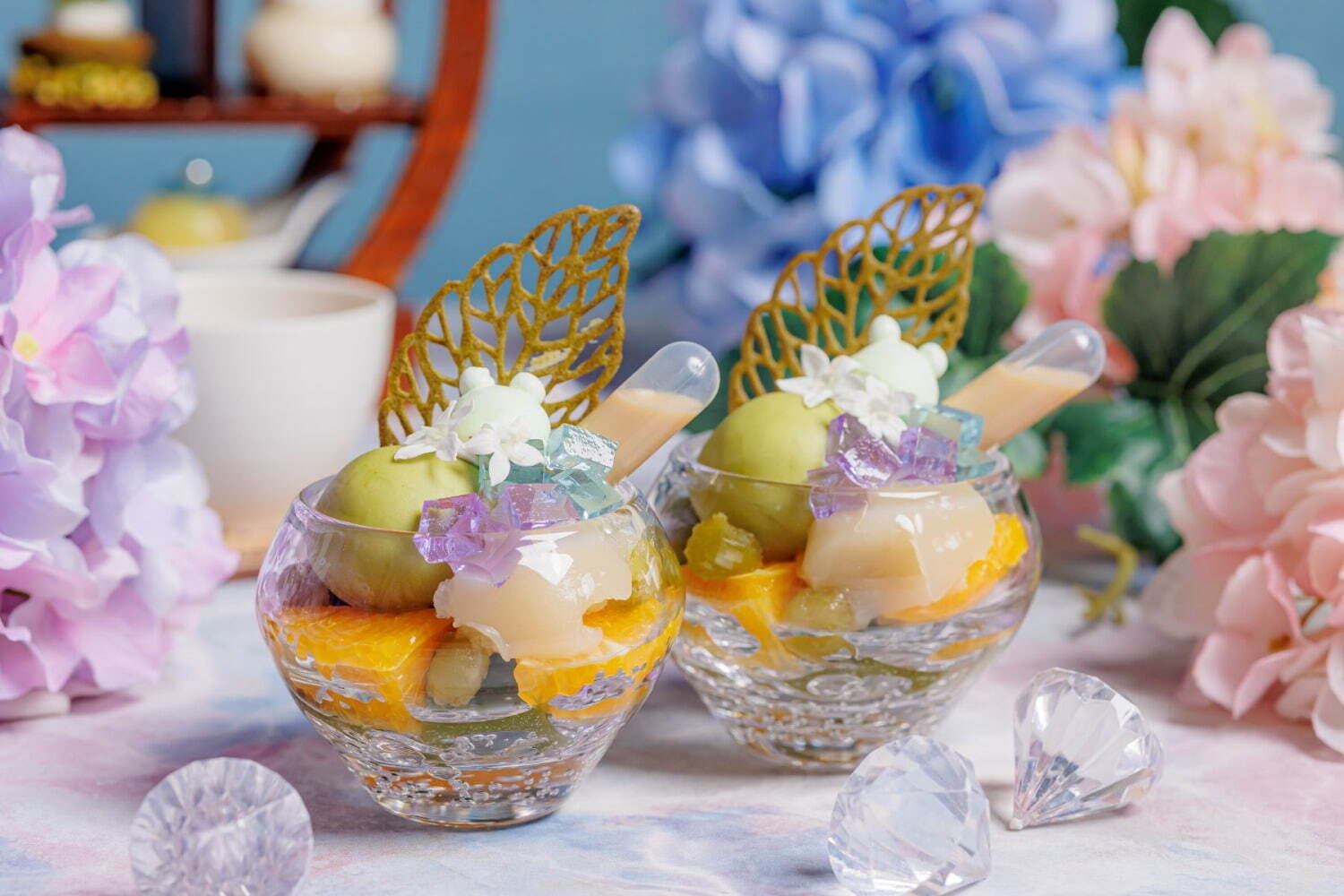 京都「はんなり紫陽花アフタヌーンティー」メロン×カラフル寒天のあんみつや最中など“紫陽花スイーツ”｜写真10