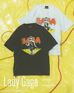 レディガガ白グラフィックTシャツサイズ表記L2010年コピーライト入り Amazon | 公式 Lady Gaga ライトニングホワイトロゴ Tシャツ | T